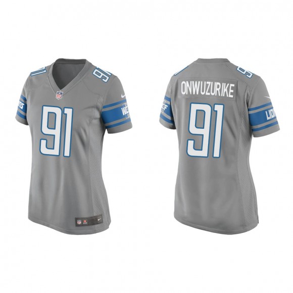 Women's Detroit Lions Levi Onwuzurike Silver Game Jersey