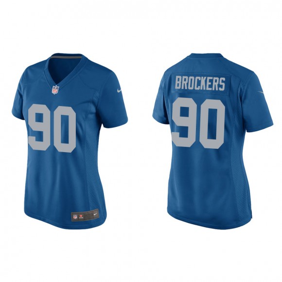 Women's Detroit Lions Michael Brockers Blue Throwback Game Jersey