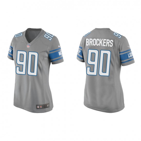 Women's Detroit Lions Michael Brockers Silver Game Jersey