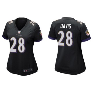 Women's Baltimore Ravens Mike Davis Black Game Jersey