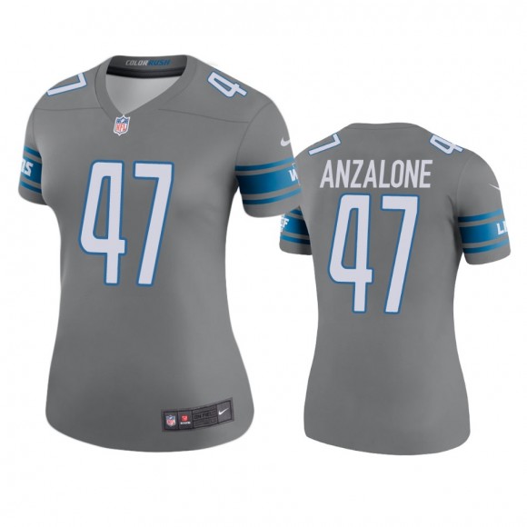 Detroit Lions Alex Anzalone Steel Color Rush Legend Jersey - Women's