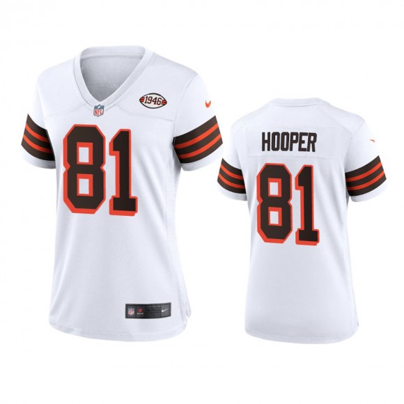 Women's Cleveland Browns Austin Hooper White 1946 Collection Alternate Game Jersey