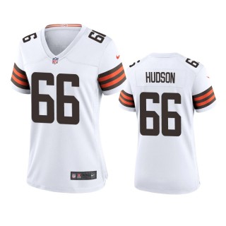 Women's Cleveland Browns James Hudson White Game Jersey