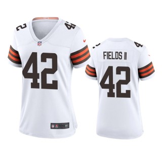 Women's Cleveland Browns Tony Fields II White Game Jersey