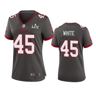 Women's Tampa Bay Buccaneers Devin White Pewter Super Bowl LV Game Jersey