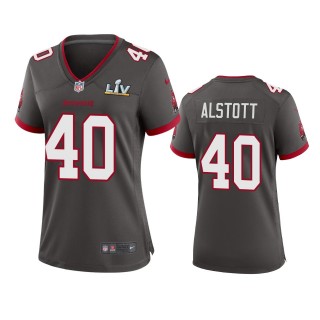 Women's Tampa Bay Buccaneers Mike Alstott Pewter Super Bowl LV Game Jersey