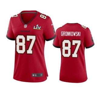 Women's Tampa Bay Buccaneers Rob Gronkowski Red Super Bowl LV Game Jersey