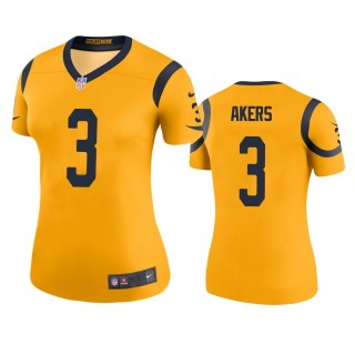 Los Angeles Rams Cam Akers Gold Color Rush Legend Jersey - Women's