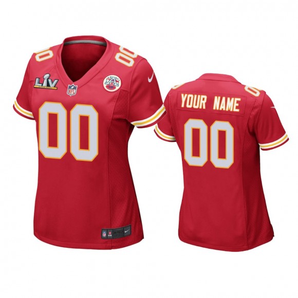 Women's Kansas City Chiefs Custom Red Super Bowl LV Game Jersey