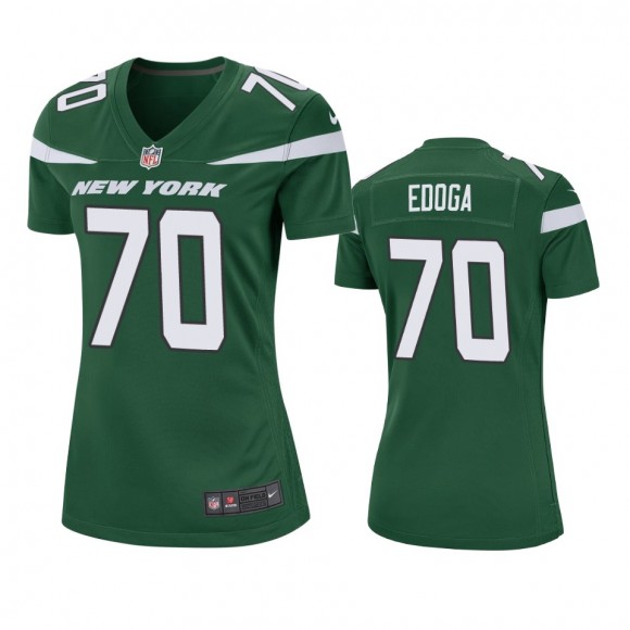 Women's New York Jets Chuma Edoga Green Game Jersey