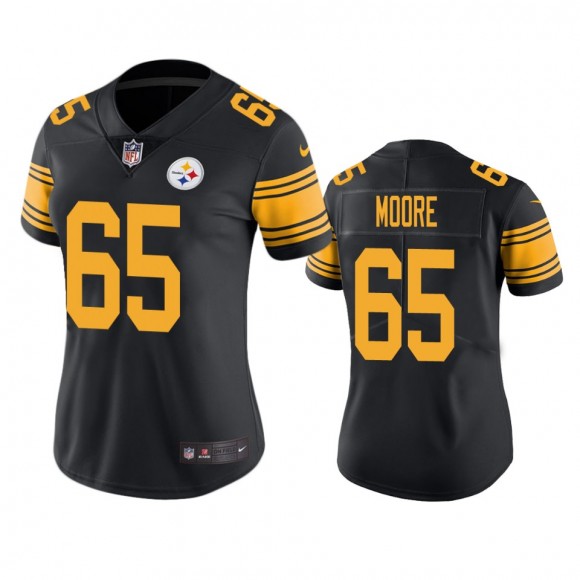 Women's Pittsburgh Steelers Dan Moore Black Color Rush Limited Jersey