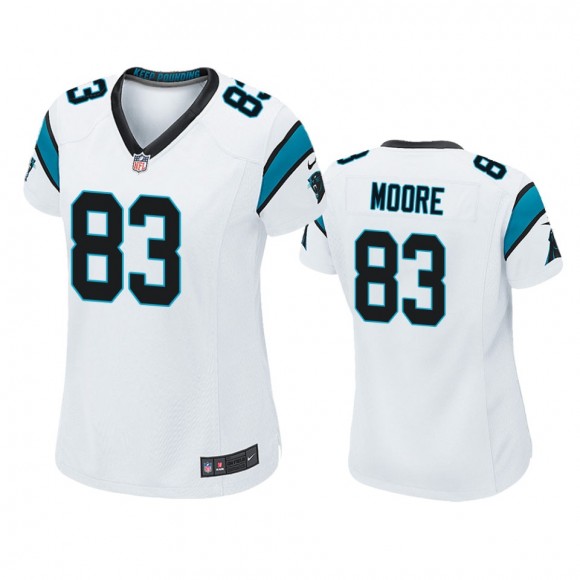 Women's Carolina Panthers David Moore White Game Jersey