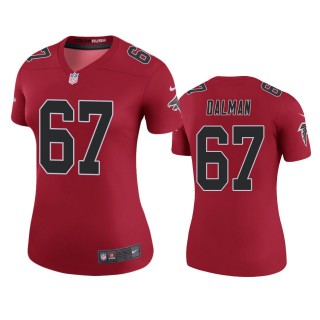 Atlanta Falcons Drew Dalman Red Color Rush Legend Jersey - Women's