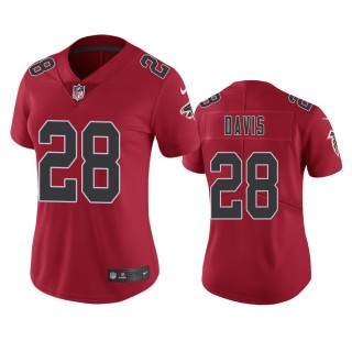 Women's Atlanta Falcons Mike Davis Red Color Rush Limited Jersey