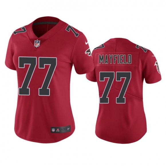 Women's Atlanta Falcons Jalen Mayfield Red Color Rush Limited Jersey