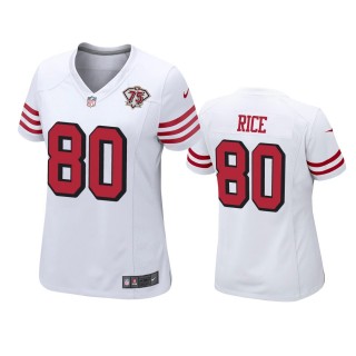 Women's San Francisco 49ers Jerry Rice White 75th Anniversary Jersey