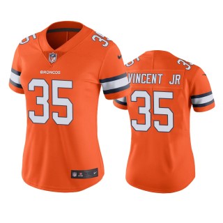 Women's Denver Broncos Kary Vincent Jr. Orange Color Rush Limited Jersey