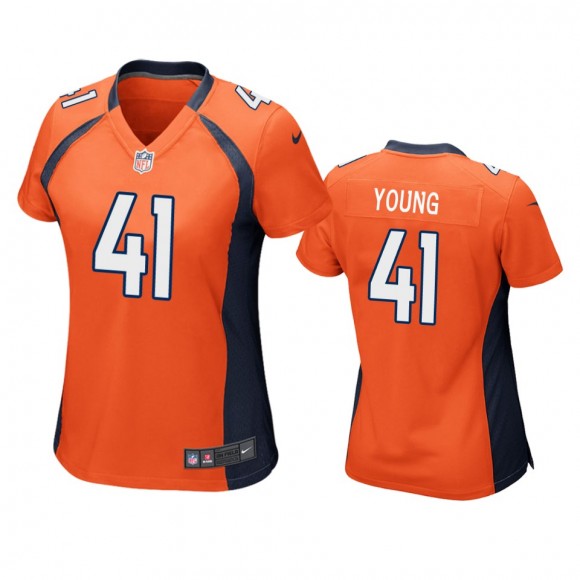 Women Broncos Kenny Young Orange Game Jersey