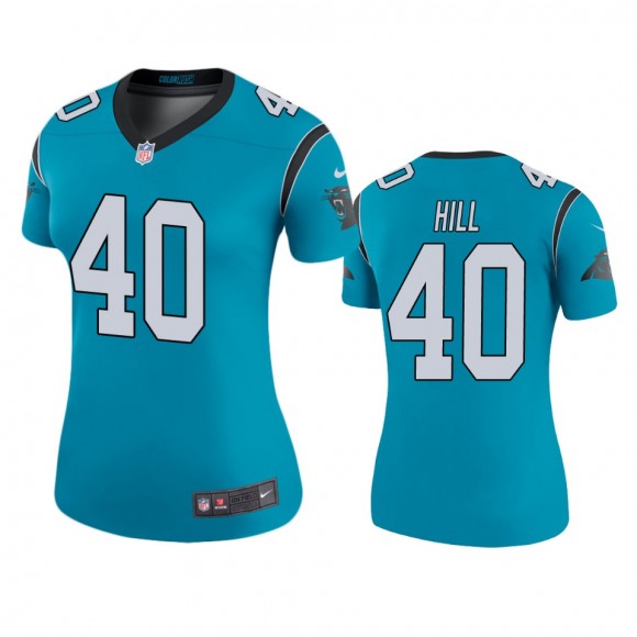 Carolina Panthers Lano Hill Blue Color Rush Legend Jersey - Women's