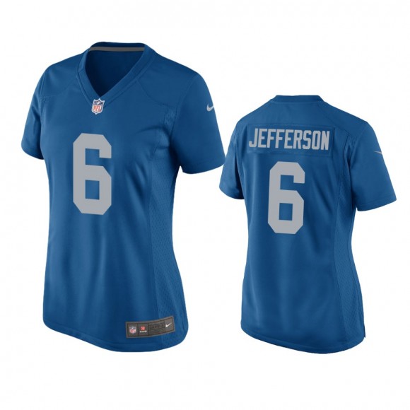 Women's Detroit Lions Jermar Jefferson Blue Throwback Game Jersey