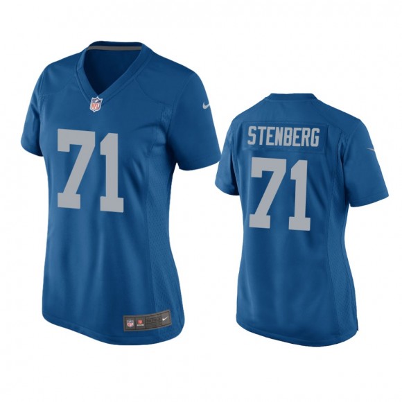 Women's Detroit Lions Logan Stenberg Blue Throwback Game Jersey