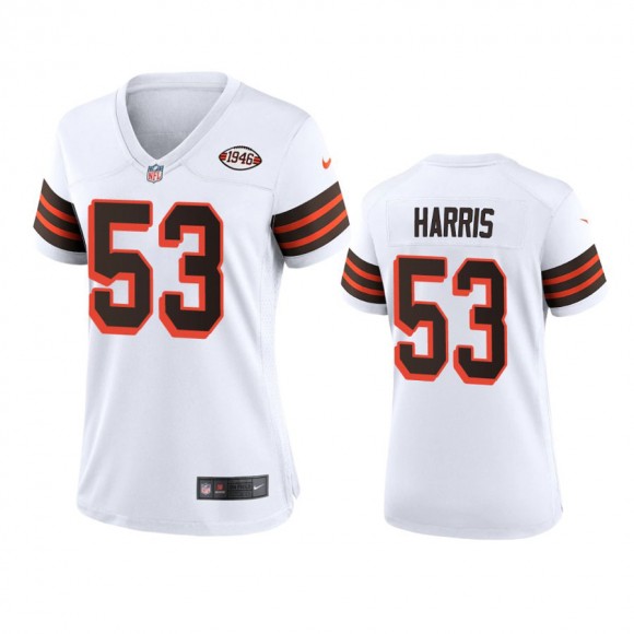 Women's Cleveland Browns Nick Harris White 1946 Collection Alternate Game Jersey