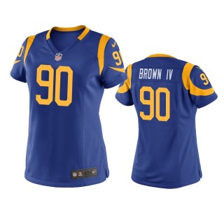 Women's Los Angeles Rams Earnest Brown IV Royal Game Jersey