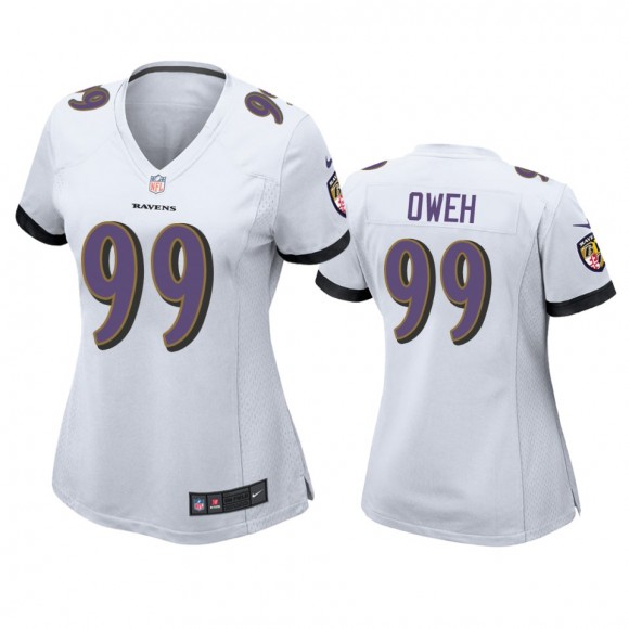 Women's Baltimore Ravens Jayson Oweh White Game Jersey