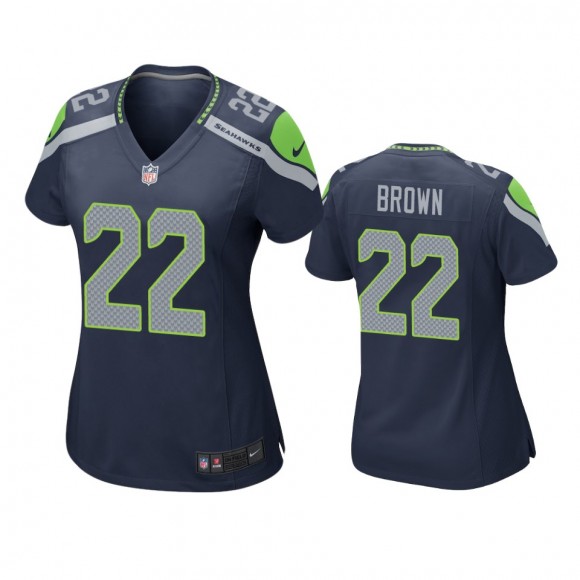 Women's Seattle Seahawks Tre Brown Navy Game Jersey