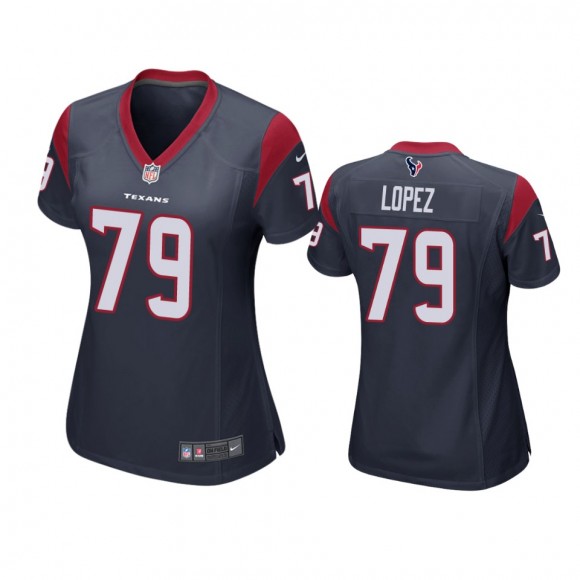 Women's Houston Texans Roy Lopez Navy Game Jersey