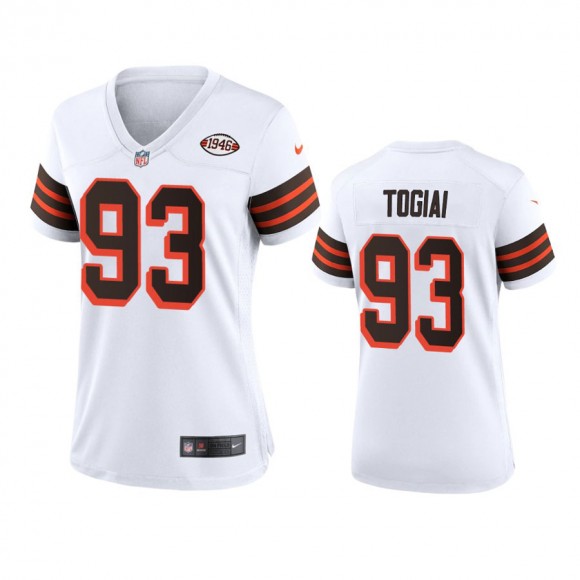 Women's Cleveland Browns Tommy Togiai White 1946 Collection Alternate Game Jersey