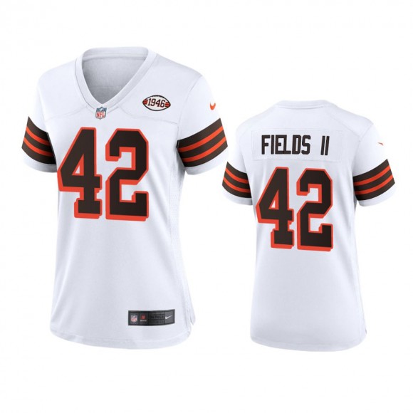 Women's Cleveland Browns Tony Fields II White 1946 Collection Alternate Game Jersey