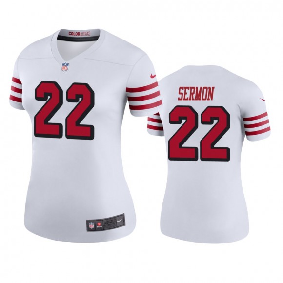 San Francisco 49ers Trey Sermon White Color Rush Legend Jersey - Women's