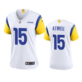 Women's Los Angeles Rams Tutu Atwell White Alternate Game Jersey