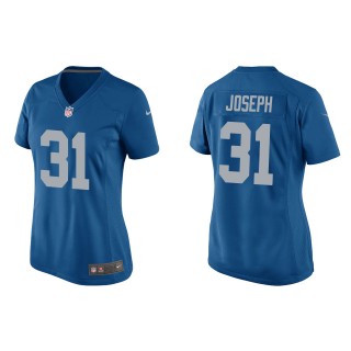 Women's Lions Kerby Joseph Blue Throwback Game Jersey