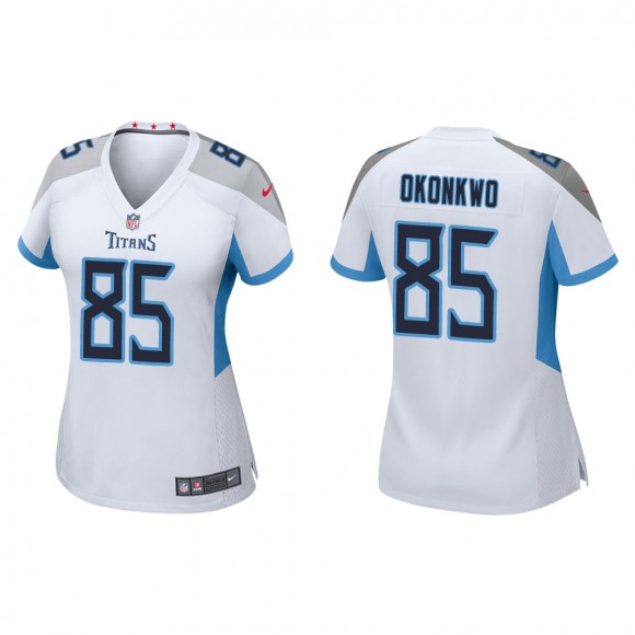 Women's Titans Chigoziem Okonkwo White Game Jersey