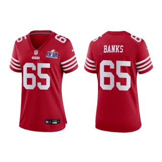 Women's 49ers Aaron Banks Scarlet Super Bowl LVIII Game Jersey