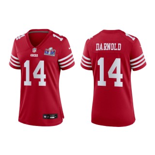 Women's 49ers Sam Darnold Scarlet Super Bowl LVIII Game Jersey