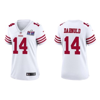 Women's 49ers Sam Darnold White Super Bowl LVIII Game Jersey