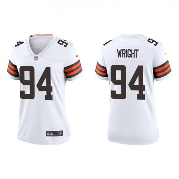 Women's Browns Alex Wright White 2022 NFL Draft Game Jersey