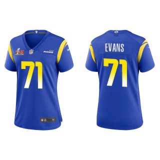Women's Super Bowl LVI Bobby Evans Rams Royal Game Jersey