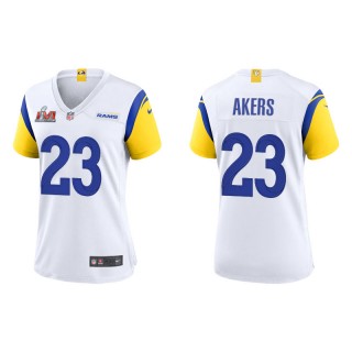 Women's Super Bowl LVI Cam Akers Rams White Game Jersey