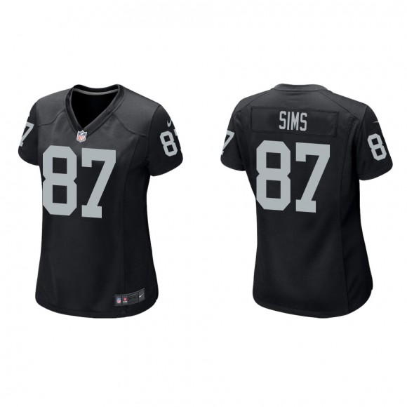 Women's Raiders Cam Sims Black Game Jersey