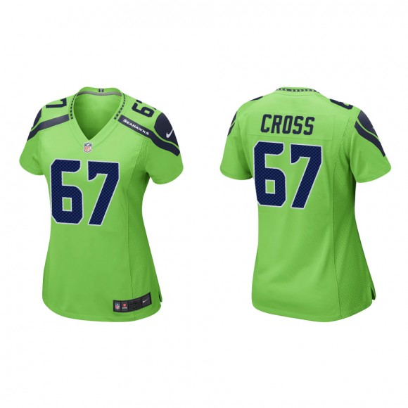 Women's Seahawks Charles Cross Neon Green 2022 NFL Draft Game Jersey