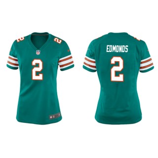 Women's Dolphins Chase Edmonds Aqua Throwback Game Jersey