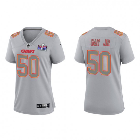 Women's Chiefs Willie Gay Jr. Gray Super Bowl LVIII Atmosphere Fashion Game Jersey