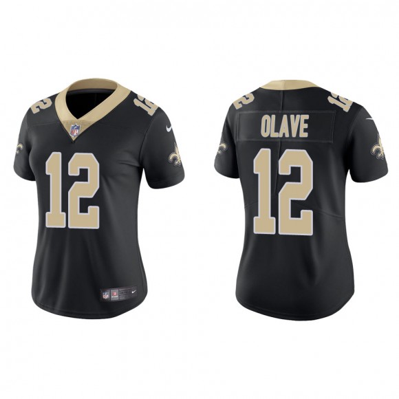 Women's Saints Chris Olave Black 2022 NFL Draft Vapor Limited Jersey