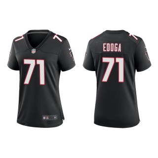 Women's Atlanta Falcons Chuma Edoga Black Throwback Game Jersey