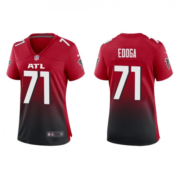 Women's Atlanta Falcons Chuma Edoga Red Alternate Game Jersey