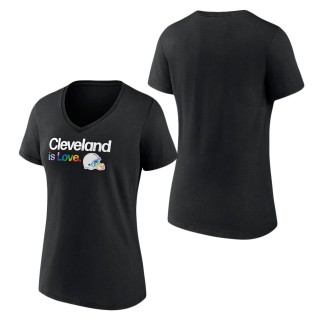 Women's Cleveland Browns Fanatics Branded Black City Pride Team V-Neck T-Shirt